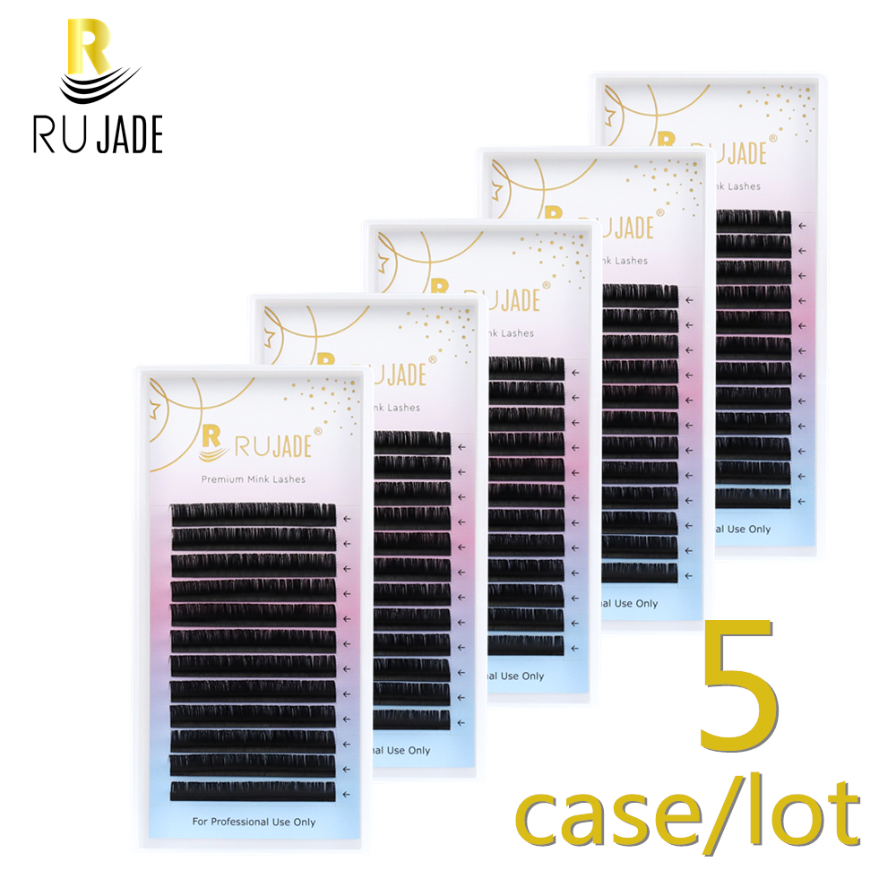 Eyelash Extension For Asian Eyes - RUJADE 5 Cases/Lot False Eyelash Extensions