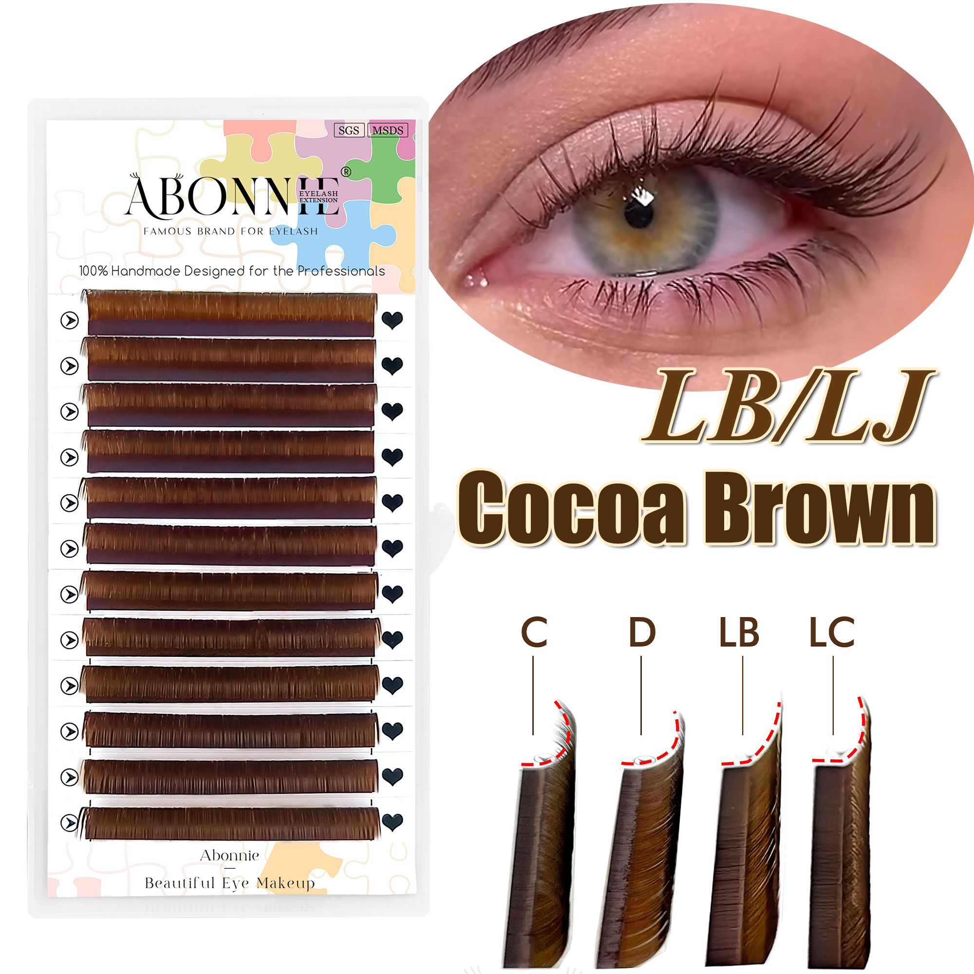Abonnie LB Brown Lashes M curl – обзор и цена Eyelash Extensions Classic