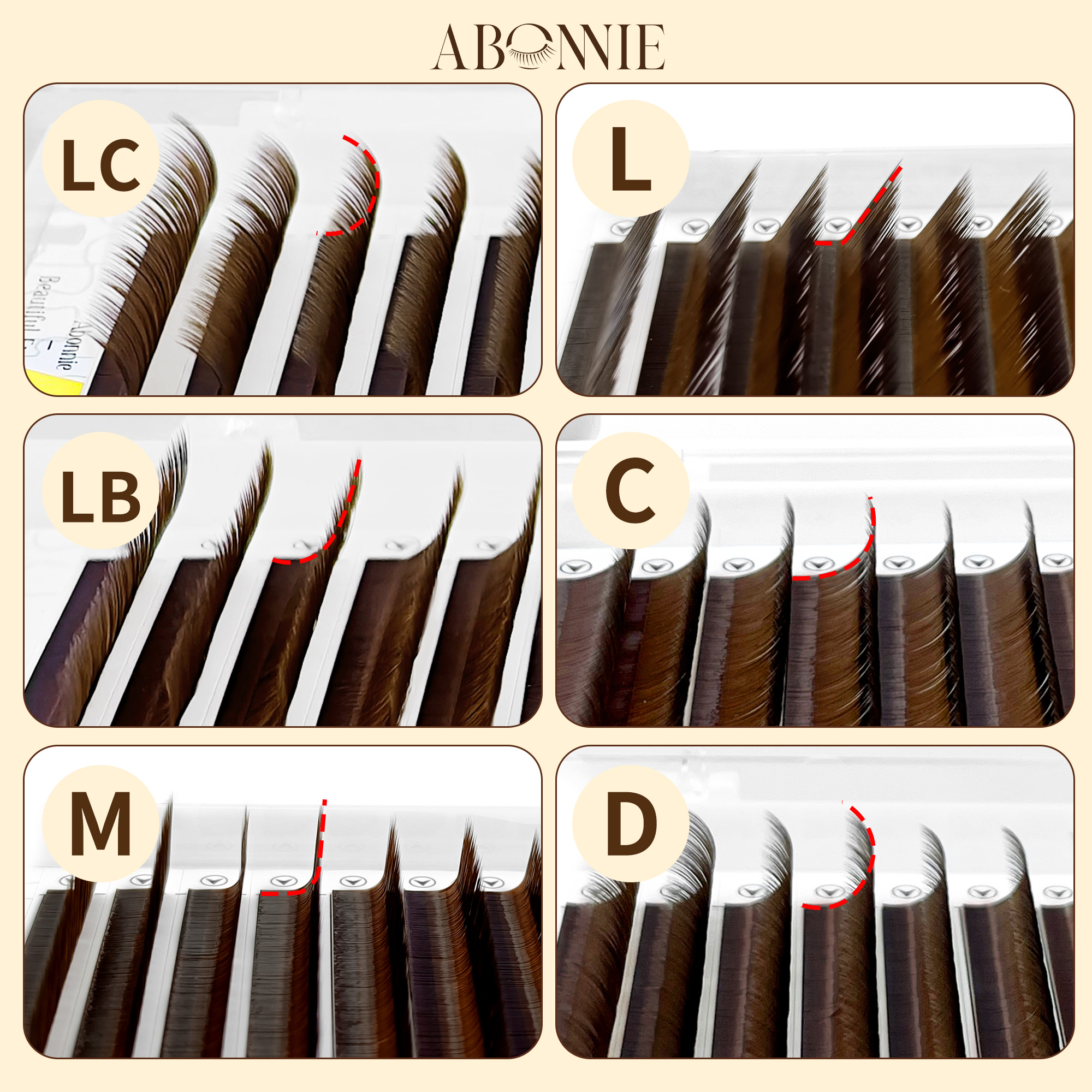 Abonnie LB Brown Lashes M curl – обзор и цена Eyelash Extensions Classic