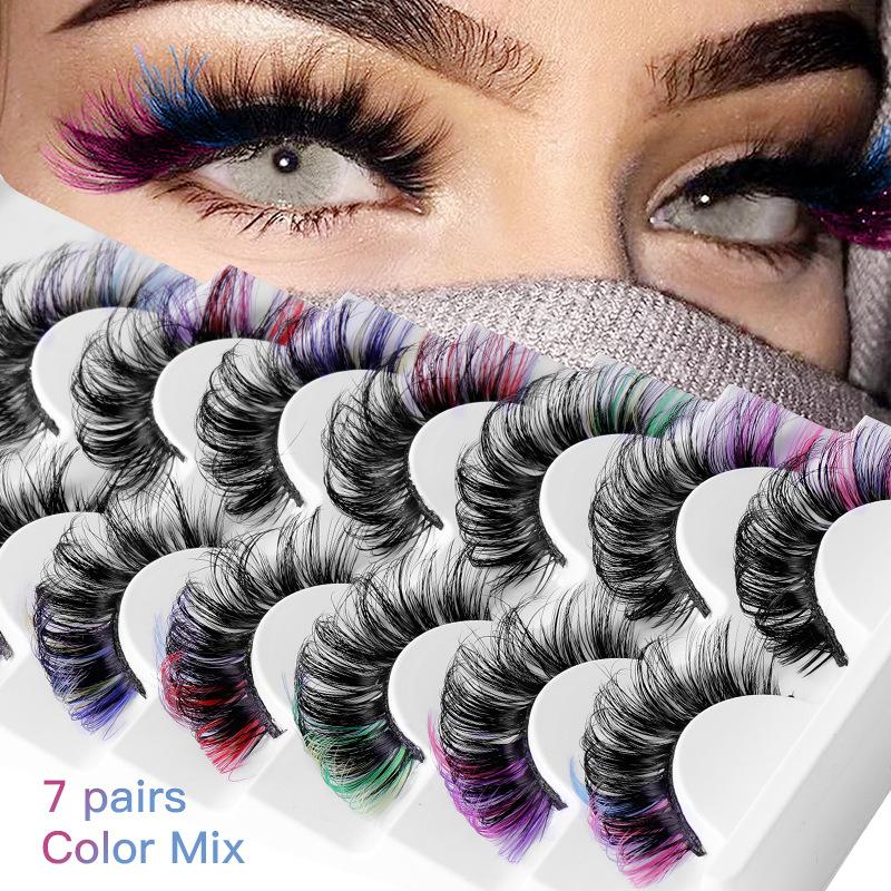 7 Pairs Colorful False Eyelash – обзор и цена Eyelash Extension Volume