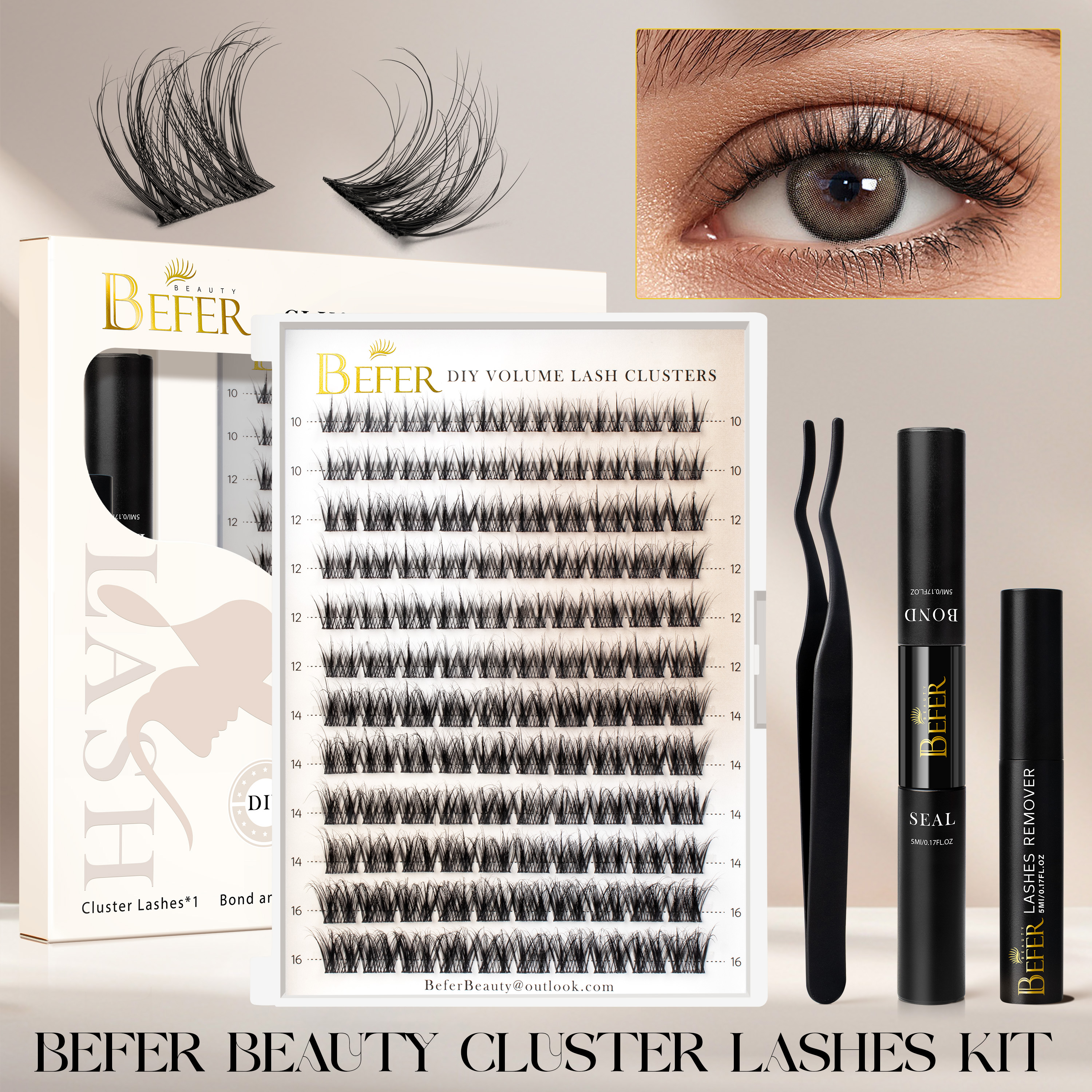 Befer Lash Clusters Kit False  – обзор и цена Eyelash Extension For Asian Eyes