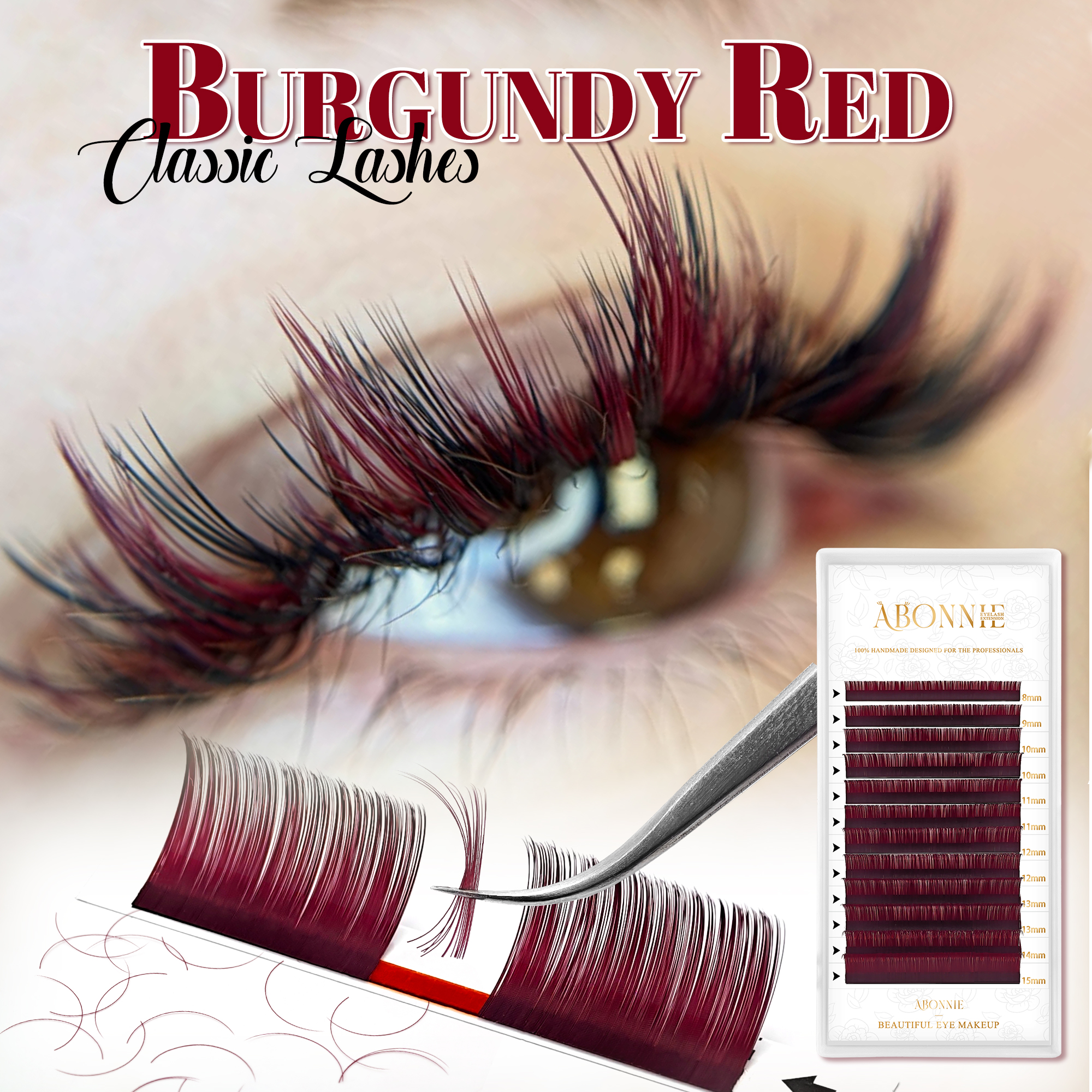 0.05 Burgundy Lashes Wine Red  – обзор и цена Eyelash Extensions Classic