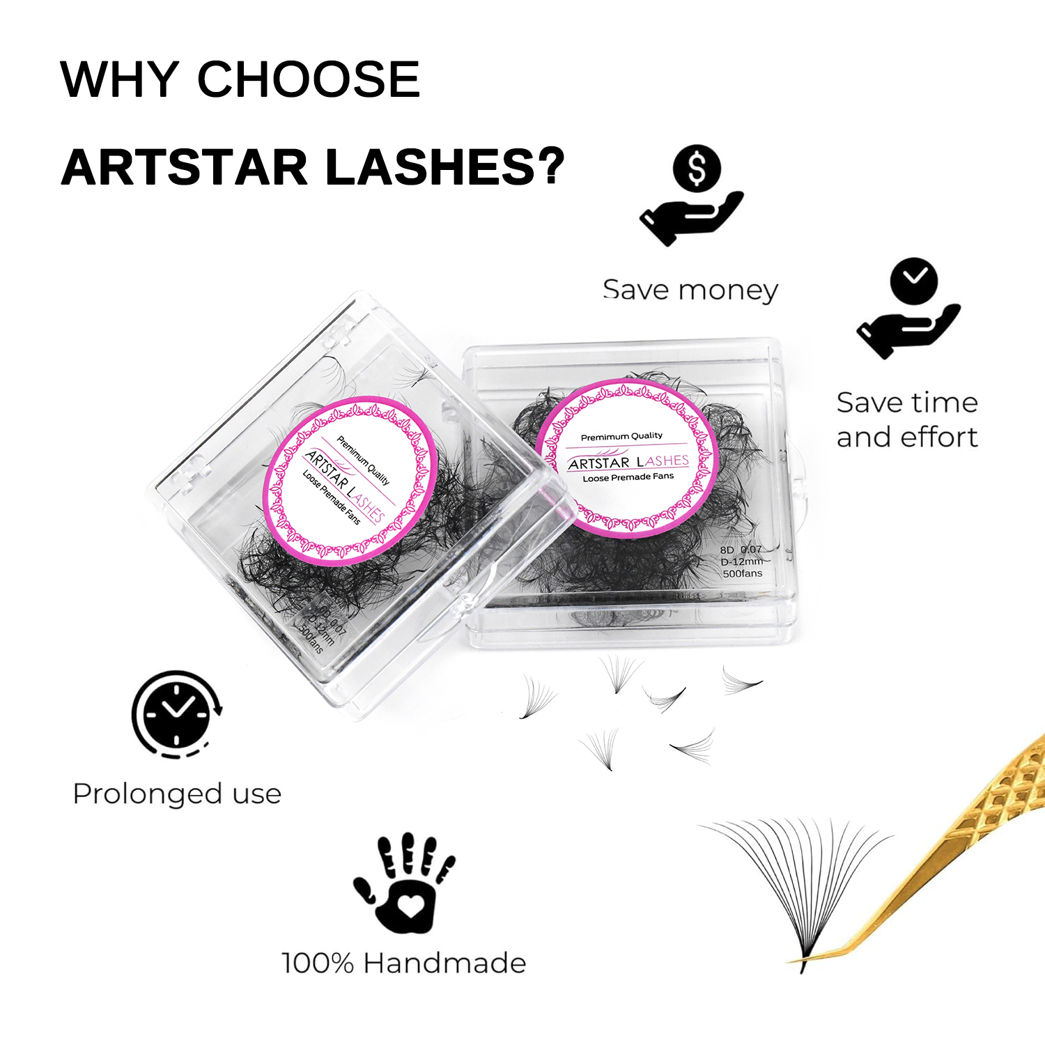 ARTSTAR 500 Fans Loose Fan Eye – обзор и цена Eyelash Extension For Asian Eyes