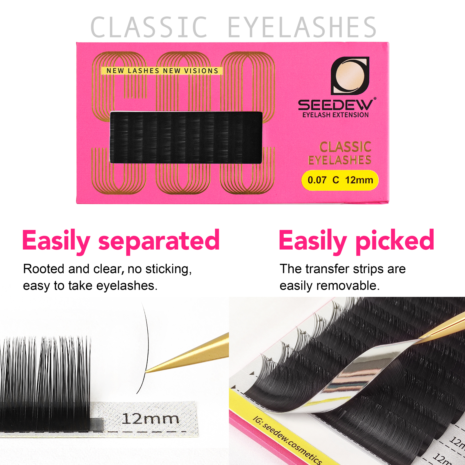 SEEDEW 0.07/0.05/0.15mm B/C/D/ – обзор и цена Eyelash Extensions Classic