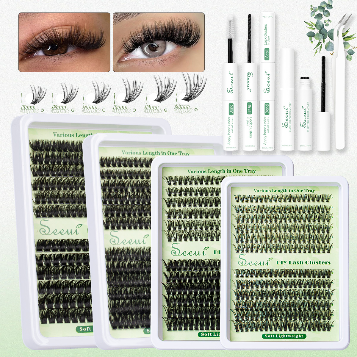 Cluster Lashes Kit Individual  – обзор и цена Eyelash Extension Volume